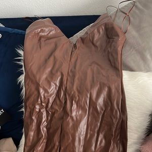 Brown leather dress